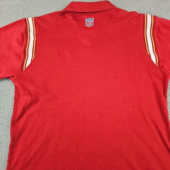 San Francisco‎ 49ers Polo Men's XL Red Reebok NFL Football Sportswear Shirt - Picture 4 of 10